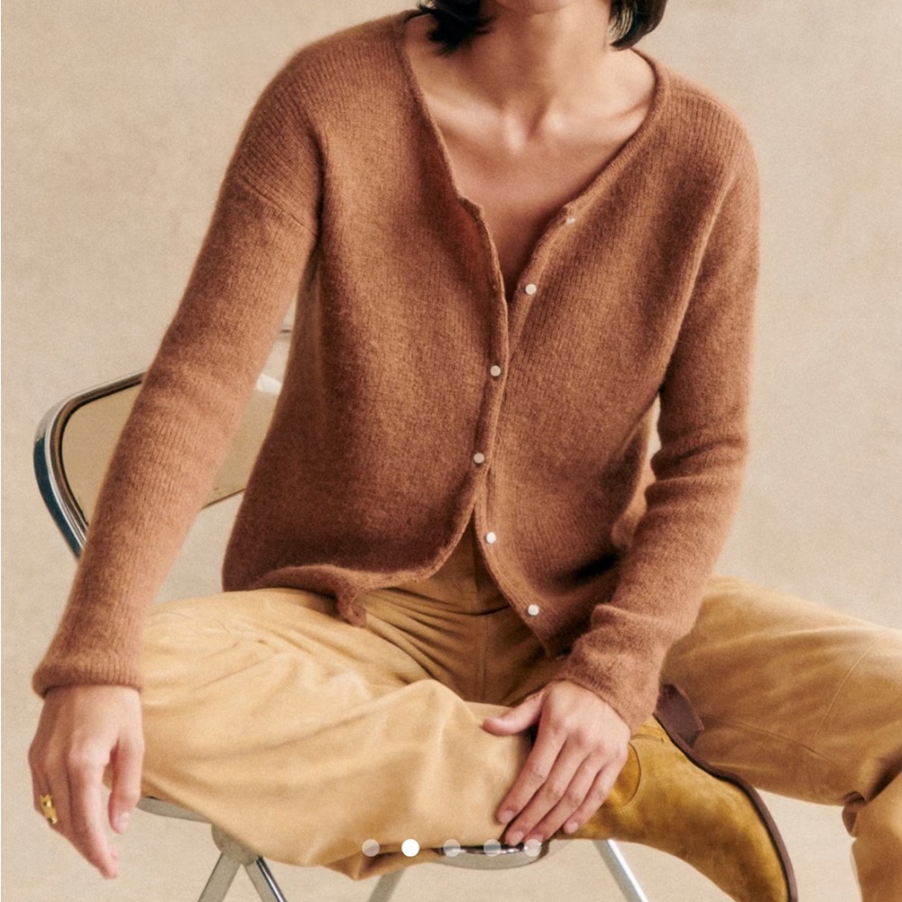 Sezane Gaspard Cardigan Camel - Size XXS